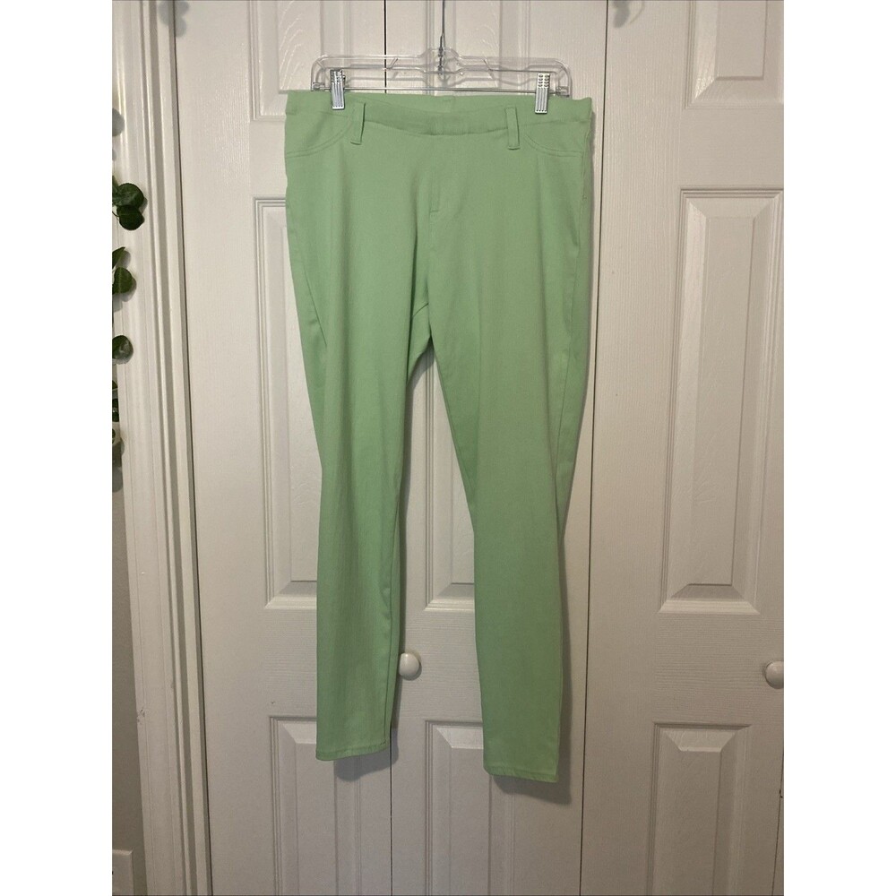Faded Glory Womens Mint Green Stretch Jeggings Size L 12-14 Skinny Pull On Pants